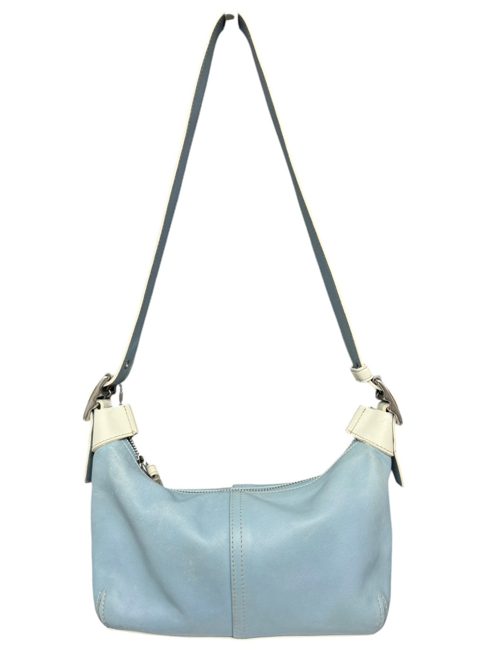 Coach Legacy Demi Hobo Shoulder Bag 9564 Blue White Vintage Y2K Leather